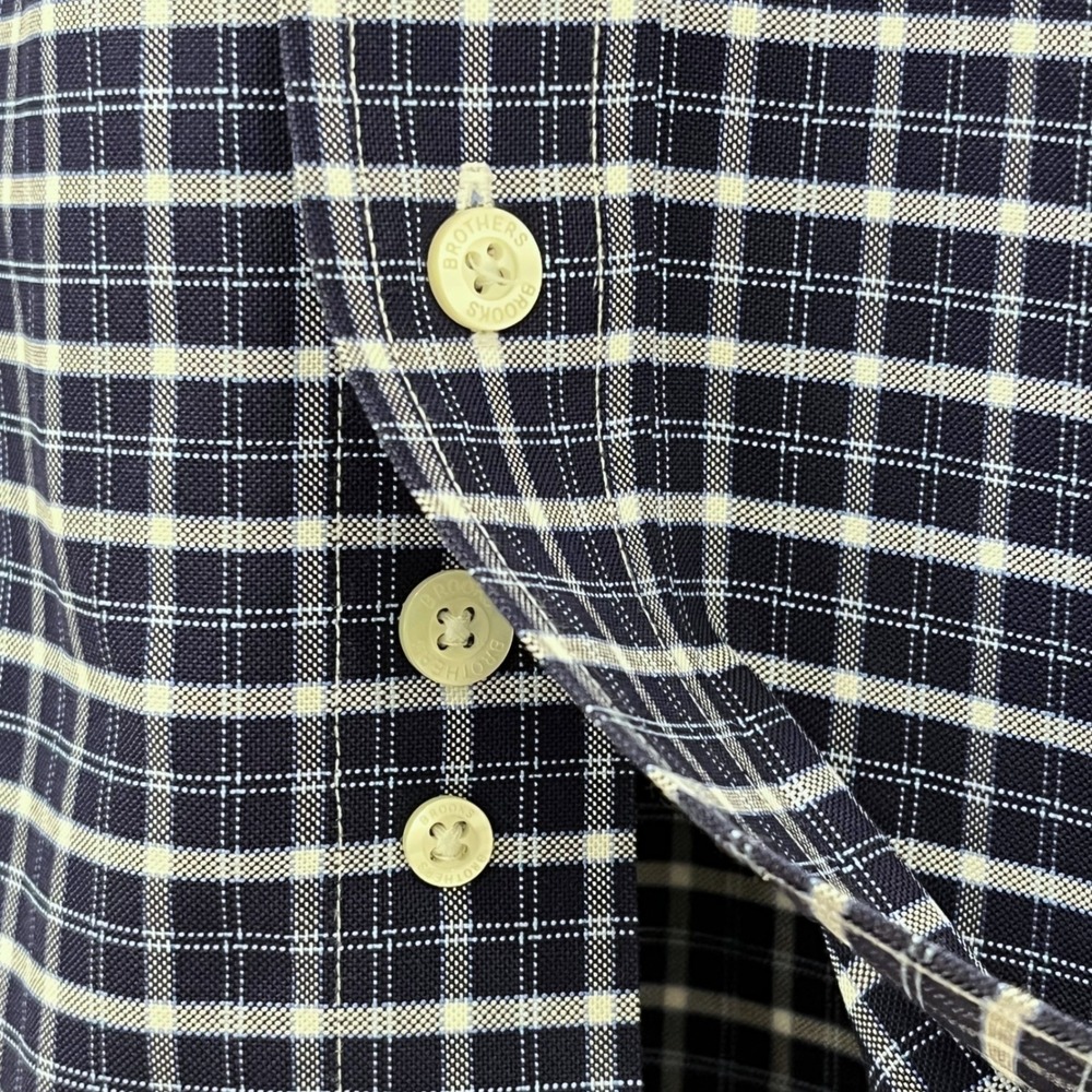 Brooks Brothers The Original Polo Shirt XL Blue Check Non-Iron Supima Cotton - Picture 9 of 10
